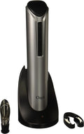 Ozeri Pro Electric Wine Bottle Opener with Wine Pourer, Stopper, Foil Cutter and Elegant Recharging Stand