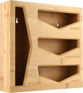 Cozee Bay Bamboo Bag Storage Organizer for Kitchen Drawer, Baggie organizer, Compatible with Gallon, Quart, Sandwich and Snack Variety Size Bags (Natural Bamboo)