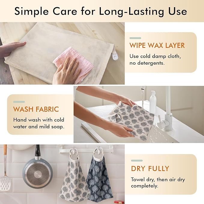 Sourdough Bread Bags & Proofing Bowl Covers, 2 Pack Reusable Beeswax Bread Bag with Cotton Sourdough Bowl Cover, Bread Bags for Homemade Bread to Keep Fresh Longer