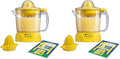 Proctor Silex Alex's Lemonade Stand Electric Citrus Juicer Machine, Large 34 oz. Pitcher, Pressure Activated, for Lemons, Limes and Oranges, 34 oz, Includes 2 Reamers & Recipe Book, Yellow (66341)