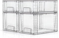 Clear Stackable Acrylic Storage Drawers(4 Pack), Plastic Organizer Bins with Handles, Easy Assembly for Bathroom Kitchen Pantry Cabinet Under Sink Snack Home Storage Solutions