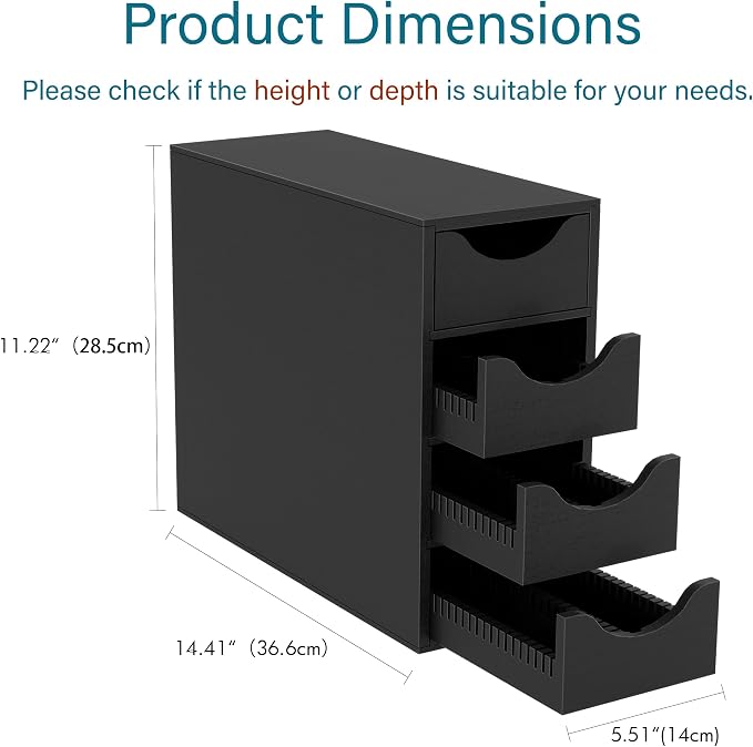 Suli Coffee Pod Holder, Coffee Capsule Storage Organizer, Save Space Coffee Pod Organizer for Countertop, Extra Large Storage Rack with Drawer, 4 Tier,104 Pods,Wood,Black