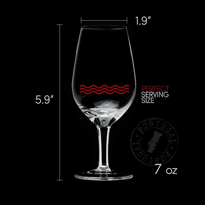 GLASSIQUE CADEAU Port and Dessert Wine, Sherry, Cordial, Aperitif Tasting Glasses | Set of 6 Small Crystal 7 oz Sippers | Mini Short Stem Nosing Taster Copitas