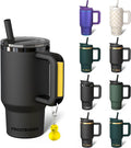 Frost Buddy Thicc Buddy - 16 oz Stainless Steel Vacuum Insulated Tumbler with Lid and Straw for Water - Travel Mug Cupholder Friendly - Gifts for Women Men Him Her (Dark Night)