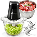 iRIITCH Food Processors, Electric Food Chopper with Meat Grinder & Vegetable Chopper - 2 Bowls (10 Cup+5 Cup) with Powerful 500W Copper Motor - Includes 2 Sets of Bi-Level Blades for Fruits/Meat/Nuts