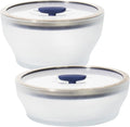 Anyday 4-Pc Microwave Cookware & Glass Food Storage Set with Glass Lids | Large Plastic-Free Containers | Stackable Steamer with Vented Lid for Microwave-Safe Reheating & Steaming Vegetables, Rice