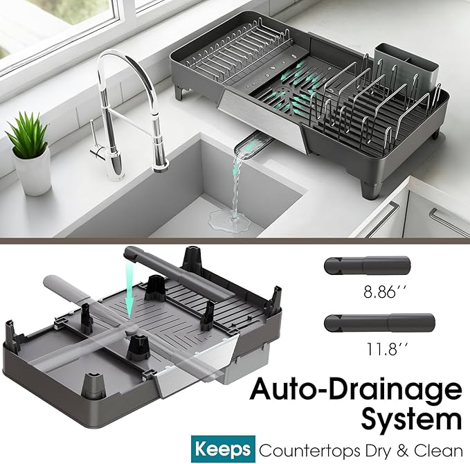 Expandable Under Sink Organizers + Dish Drying Rack