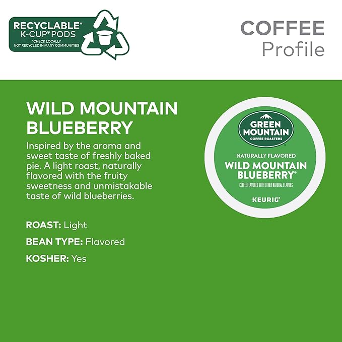Green Mountain Coffee Wild Mountain Blueberry, Keurig K-Cup Pod, 48 Count