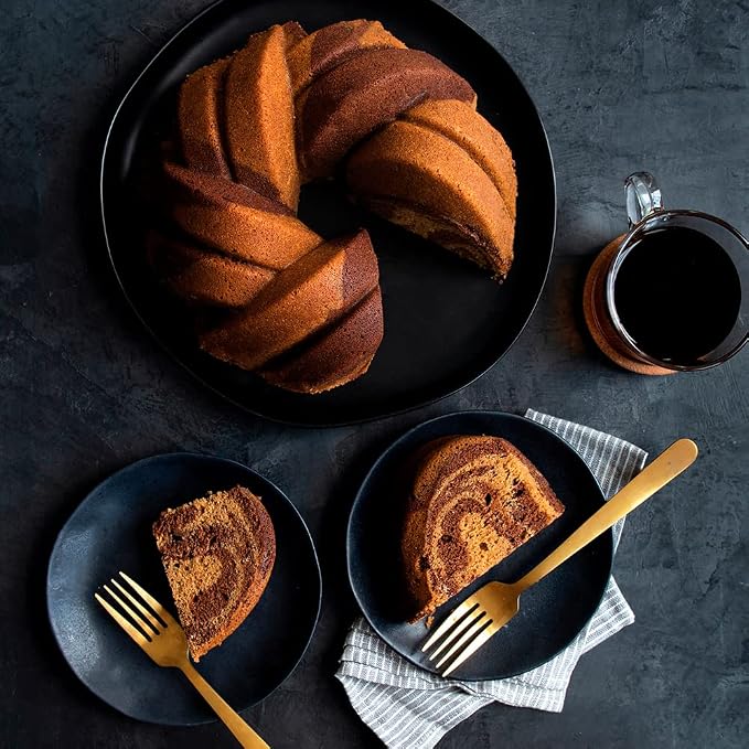 Nordic Ware NW 95577 75th Anniversary Braided Rope Bundt Cake Pan, Gold 12 Cup Capacity (Pack of 3)