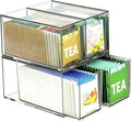 4 Pack Stackable Tea Bag Storage Organizer Drawers – Clear Acrylic Tea Bag Holder for Cabinet, Drawer, Pantry, Countertop – Kitchen Tea Storage Container