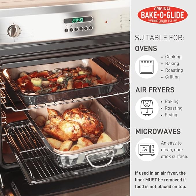 Bake-O-Glide STD0330 Non Stick Reusable Cooking/Baking Liner,Brown,1m x 330mm