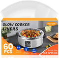 60 Pack Slow Cooker Liners, Small Size 10.5"x 17.5" Cooking Bags Disposable Pot Liners, Plastic Slow Cooker Bags Fits 1-3 Quarts, BPA Free, Suitable for Oval & Round Pot