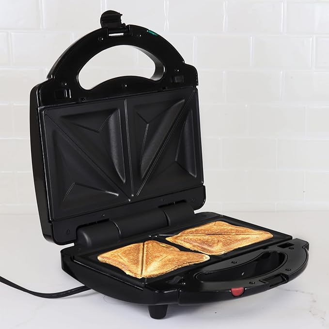 Koolatron Total Chef 4-in-1 Countertop Grill Plus Open Griddle, Sandwich Press, Waffle Maker, Healthy Family Cooking, Home, Dorm or RV, Black, silver, 20 Lbs., (TCG08G-CA)