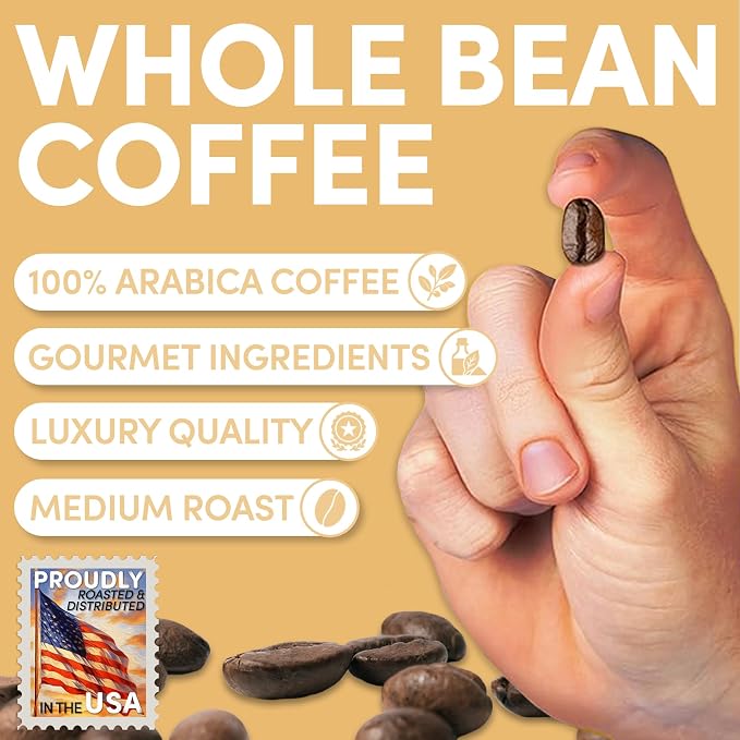 Sarasota Coffee Whole Bean Creme Brulee | Medium Roast Gourmet Flavored Coffee Beans | Low Acid, Mold Free, Specialty Grade Bulk Beans | 5lb (80 oz)
