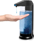 Secura 17oz Automatic Liquid Soap Dispenser, Touchless Battery Operated Hand Soap Dispenser with Adjustable Soap Dispensing Volume Control Dial, Personal Care Dispenser (Black)