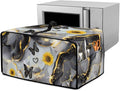 Convection Oven Cover Countertop Appliance Covers Stain-resistant Microwave Oven Protector for Kitchen Home Decor, L, Black Gray Gold Marble Butterfly Sunflower