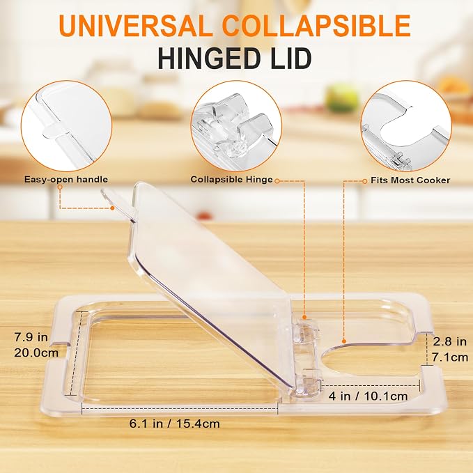 HOMENOTE Sous Vide Container 12 Quart with Universal Collapsible Hinged Lid,Sous Vide Accessories Kit BPA Free,Compatible with Anova and Most Sous Vide Cookers