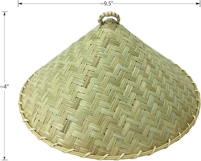 Traditional Sticky Rice Cooking Steamer Basket Wicker Lid Handcrafted “Universal Fit for all Large” Wing and Round Baskets