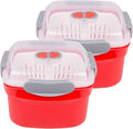 3pc Microwave Cookware Vegetable Steamers (2 pack)- Reusable Meal Prep Food Containers, Store Leftovers-Removable Strainer & Locking Steam Vent Lid- BPA Free, Fridge and Freezer Safe | 1.3 Liters