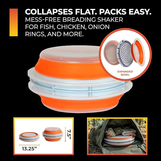 CanCooker Batter Bowl XL: Collapsible, Mess-Free, Dishwasher and Microwave Safe, Chemical-Free in Vibrant Orange