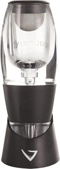Vinturi Wine Aerator Pourer and Decanter for Red Wines Patented Design Perfectly Aerates Wines By The Glass or Bottle With Distinctive Sound, Includes No-Drip Base & Sediment Screen, Black