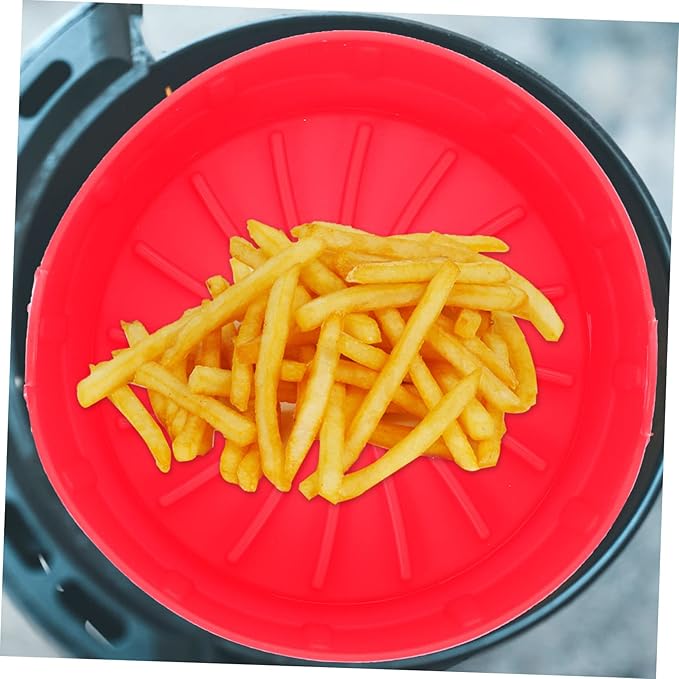 Silicone Pad for Air Fryer Replacement Liner Fry Basket Pot Accessory Red Oven Liner Baking Tray Non-stick Easy to Clean