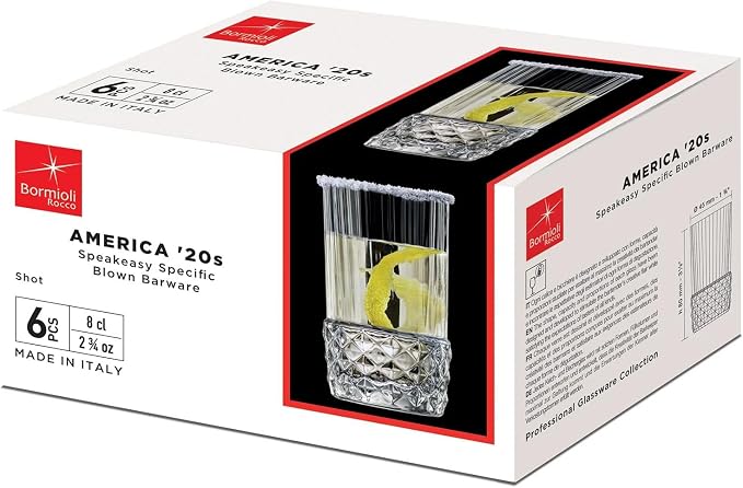 Bormioli Rocco America '20s 2.75 oz. Shot Glasses, Clear, Set of 6