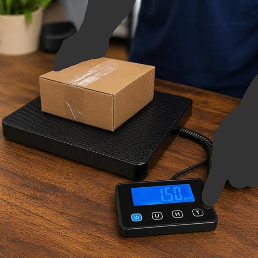 Smart Weigh Digital Postal Shipping Scale, 220 lb Capacity, 0.1 oz Readability, Hold & Tare Function, Includes Batteries & USB-C, Large LCD Display