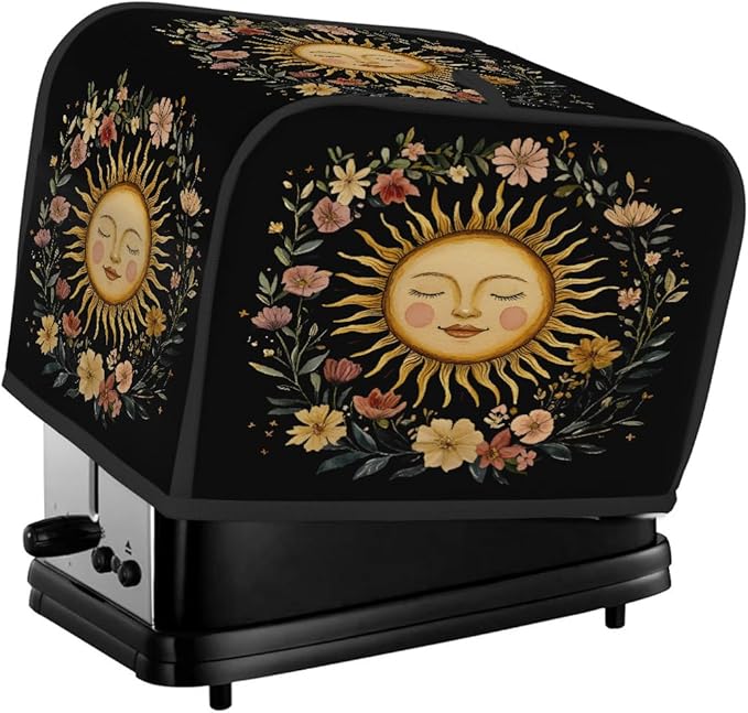 Sun Ethnic Gold 2 Slice Toaster Cover Dust And Fingerprint Bread Maker Cover Bakeware Protector Washable Appliance Covers Kitchen Accessories For Home Kitchen Women Gift
