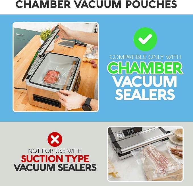 Avid Armor Chamber Vacuum Sealer Bags – 6x8", 8x10" & 10x10" – 300 Pack – Heavy Duty Commercial Grade, BPA-Free Pouches for Sous Vide, Food Preservation, Meat Storage, Freezing, and Long-Term Storage