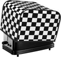 Toaster Cover 4 Slice Checkerboard Pattern Black White Kitchen Small Appliance Covers with Pockets Dust and Fingerprint Protection