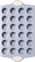 BRONYPRO 24-Cup Non Toxic Nonstick Ceramic Mini Muffin Pan & Cupcake Tin, PFOA & PFOA Free, Heavy Duty Rust-Resistant Aluminized Steel, Oven & Dishwasher Safe, Cream White