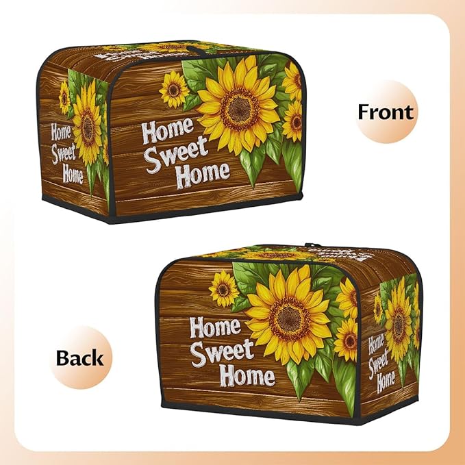 Flower Sunflower Painting Toaster Cover 2 Slice Dust and Fingerprint Protection Toaster Bread Maker Covers Washable Kitchen Small Appliance Covers for Kitchen Accessories Decor Bakeware Women Gift
