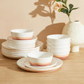 Sweese Plates and Bowls Sets,18 Pieces Modern Porcelain Dinnerware Set for 6 Handcrafted Uniqe Dinner Set Ceramic Dishware Dishes Microwave and Dishwasher Safe, Terra Cotta
