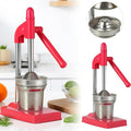 Cast Iron Hand Juicer, Manual Citrus Press, Heavy Duty Lime Lemon Orange Juicer for Fresh Juice, Easy Clean