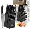 NANFANG BROTHERS 15-Piece Damascus Kitchen Knife Set, 67-Layer VG10 Japanese Steel, Professional Chef & Steak Knife Set with Compact Block, Triple-Riveted Handles (Hand-Wash Only)