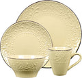 Lorren Home Trends LH529 Dinnerware Set for Entertaining, One Size, Yellow