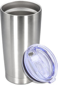 20 oz Tumbler with lid Double Wall Vacuum Insulated Tumblers Stainless Steel Coffee Mug Travel Coffee Tumbler Powder Coated Tumbler Cup Keep Hot&Cold - (Stainless 1 Pack)