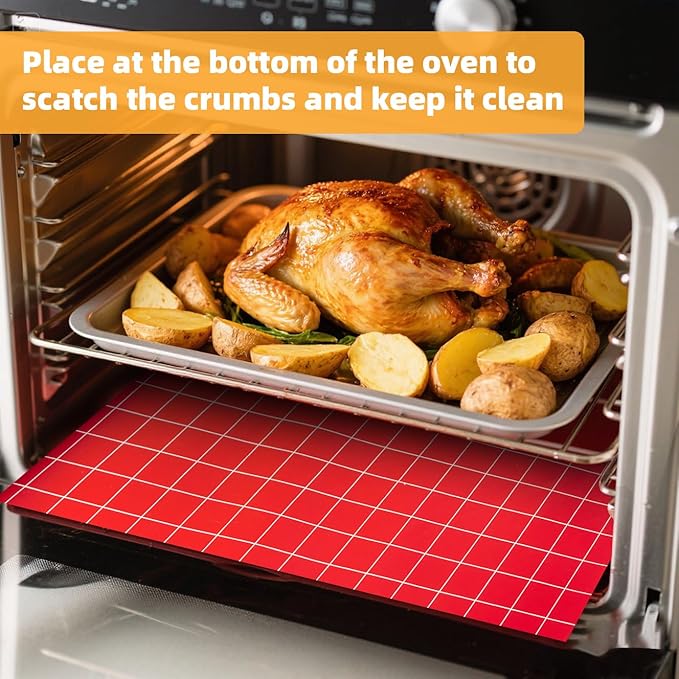 Silicone Baking Mat Roll 12IN*5FT Free Cutting, Non-Slip Pastry Mat, Non-Stick Reusable Air Fryer Liner, Oven Liners, Counter Mat, Freeze Dryer Mat, Easily Cut to Size Fit All Ovens Pans Tins Dishes