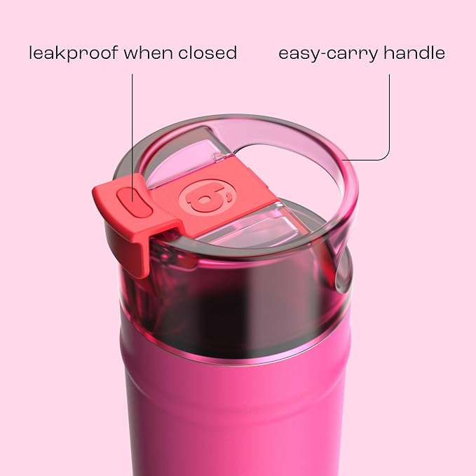 bubba 18 oz Dualsip Insulated Stainless Steel Water Bottle with Straw - Reusable, Leakproof, Lightweight, Dishwasher Safe, Lead-Free and BPA-Free, Flora Aura