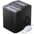 Countertop Ice Maker, 9 Cubes Ready in 6 Mins, 26lbs in 24Hrs, Self-Cleaning Ice Machine with Ice Scoop and Basket, 2 Sizes of Bullet Ice for Home Kitchen Office Bar Party, Black