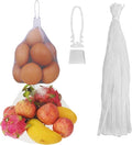 24 inch Produce Bags,1 packs of 300,with 300 latches,for crabs clams shellfish crawfish cooking, onions potatoes fruits and vegetables produce packaging,white reusable produce bags