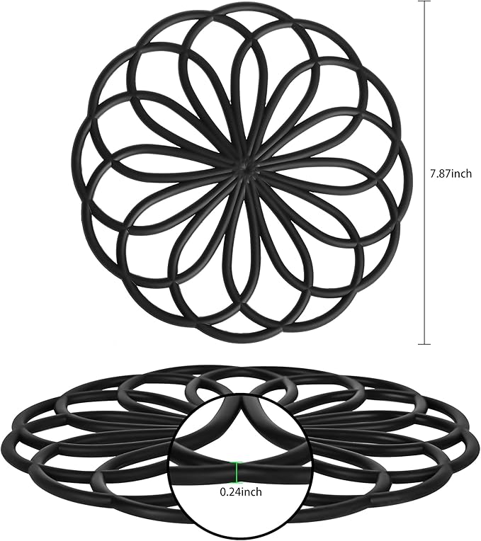 Smithcraft Trivets for Hot Dishes, Pots and Pans, Round Silicone Trivet Mat Hot Pads for Kitchen Decor, Heat Resistant Mat Countertop, Trivets Table &Quartz Countertops Teal Mats Set 6