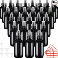 Fumete 36 Pcs Glass Spray Bottles 4oz Fine Mist Glass Spray Bottle Refillable Liquid Containers with 6 Labels 6 Funnel for Hair Travel Plants Cleaning Solutions Skin Care(Black,Classic)
