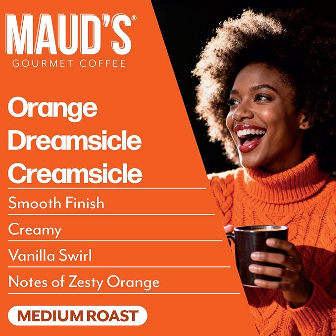 Maud’s Orange Creamsicle & Jamaican Rum Yum Flavored Coffee Pods Variety Pack, 36 ct, Medium Roast Single Serve Pods – 100% Arabica Coffee, Compatible with Keurig K Cups Maker