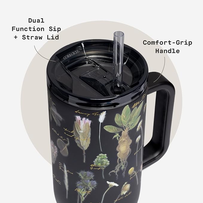 Corkcicle Cruiser Insulated Tumbler with Handle & Straw - Keeps Beverages Cold 20 Hours - Triple Insulated - Summer Drinkware Gift - Keeps Drinks Ice Cold - 40 oz - Princess Cinderella