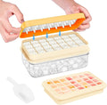 Ice Cube Tray with Lid and Bin, 28 pcs Ice Cubes Molds, Ice Trays for Freezer, Ice Cube Tray Mold, with 1 tray, Ice Freezer Container, Spill-Resistant Removable Lid & Ice Scoop, for Whiskey,Cocktail