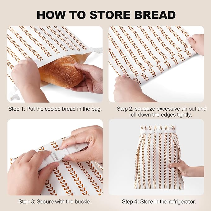 Beeswax Bread Bags for Sourdough, Reusable Bread Bags for Homemade Bread, 2 Pack Sourdough Bread Storage, Natural Cotton Beeswax Bags