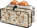 Vintage Coffee Print Slim Toaster Cover Foldable 2 Slice Long Slot 2 Slice Toaster Cover Water-Resistant Small Appliance Covers for Kitchen, Easy to Fold and Store