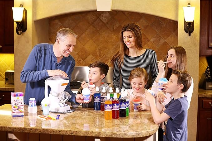 SNOWIE - Little Snowie Max Snow Cone Machine - Premium Shaved Ice Maker, With Powder Sticks Syrup Mix, Premium Kit, Black